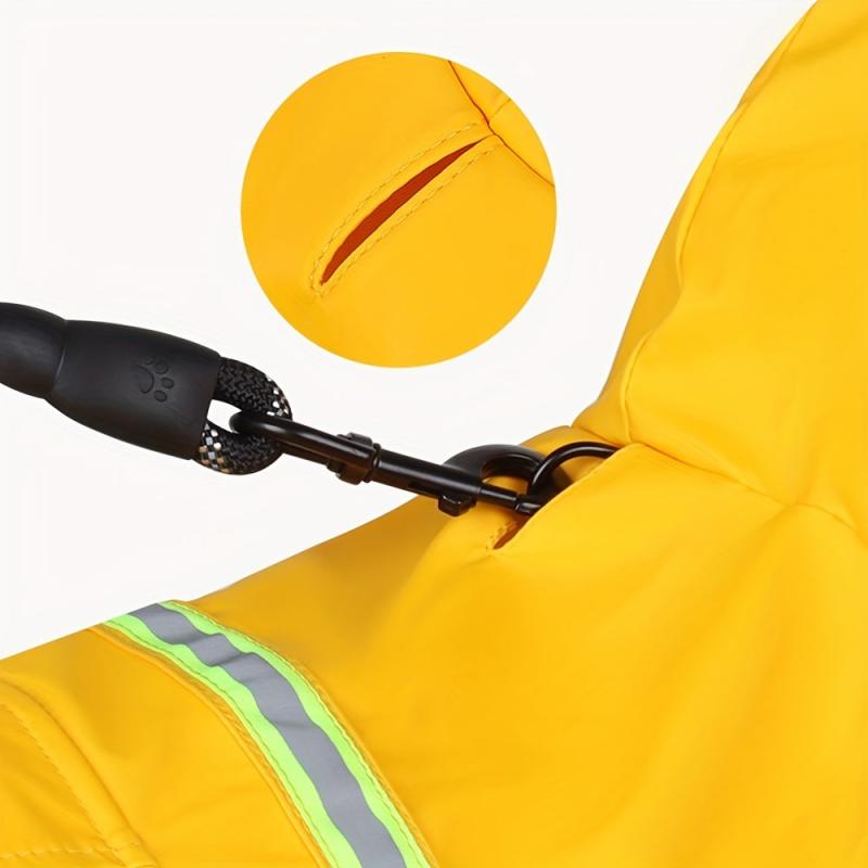 Large Dog Raincoat Reflective Pet Cloak Hooded Jacket