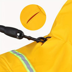 Large Dog Raincoat Reflective Pet Cloak Hooded Jacket