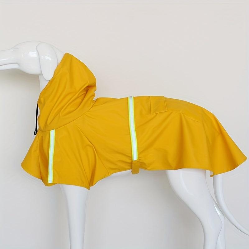 Large Dog Raincoat Reflective Pet Cloak Hooded Jacket