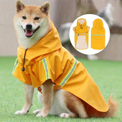 Large Dog Raincoat Reflective Pet Cloak Hooded Jacket