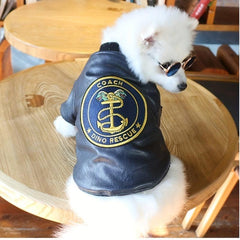 Dog Leather Clothing Pet Warm Clothes Cat Outdoor Apparel Padded Camping Jacket