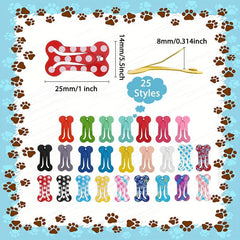 6pcs Cute Bone Shaped Hair Clips for Pets