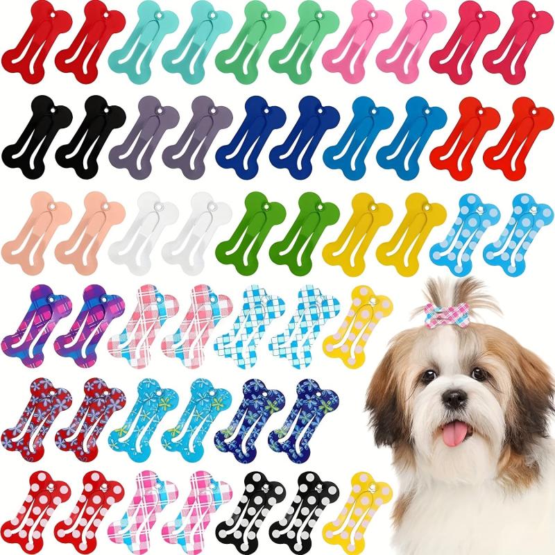 6pcs Cute Bone Shaped Hair Clips for Pets