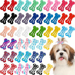 6pcs Cute Bone Shaped Hair Clips for Pets