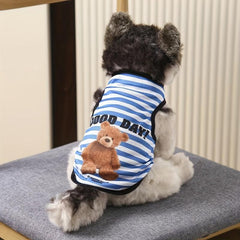Striped & Bear Print Pet Tank for Small and Medium Dog