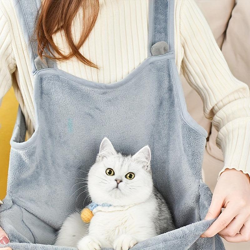Pet Carrier Apron for Small Pets with Chest Bag and Sleeping Pocket