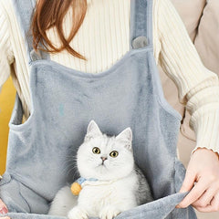 Pet Carrier Apron for Small Pets with Chest Bag and Sleeping Pocket