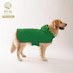 Waterproof Dog Raincoat Green Double Layer Coat for All Weather Protection