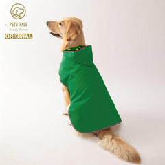 Waterproof Dog Raincoat Green Double Layer Coat for All Weather Protection