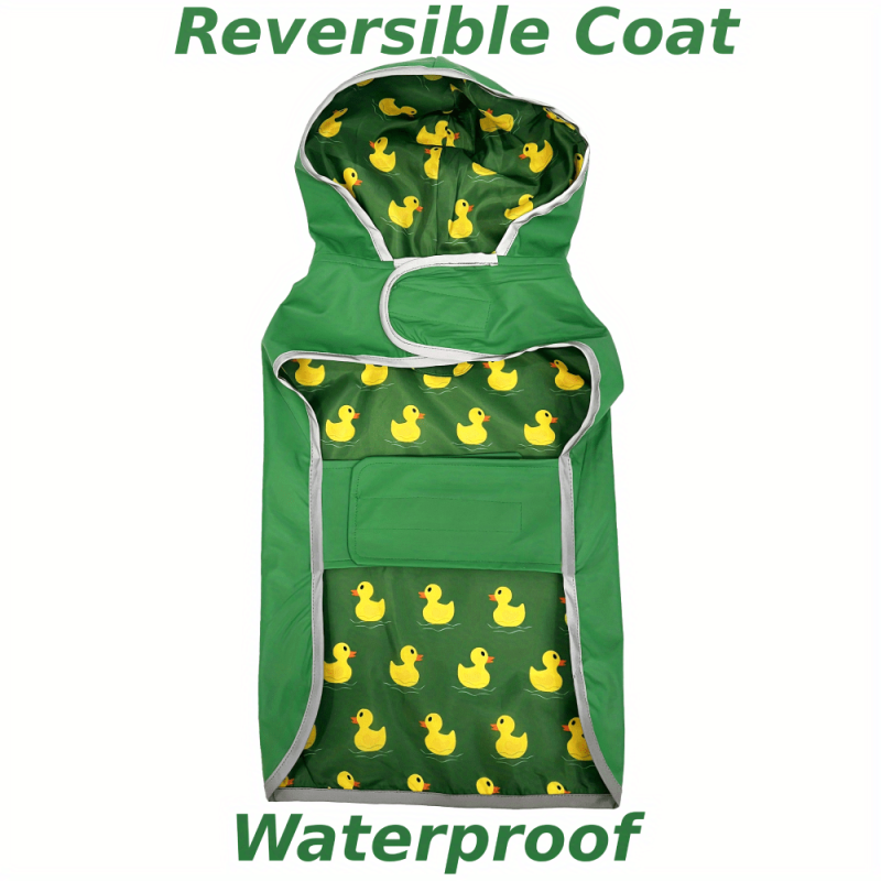 Waterproof Dog Raincoat Green Double Layer Coat for All Weather Protection