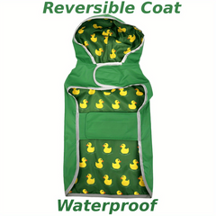 Waterproof Dog Raincoat Green Double Layer Coat for All Weather Protection