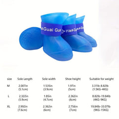 4pcs Rubber Pet Rain Boots Anti dirty Scratch Durable Shoes For Pet