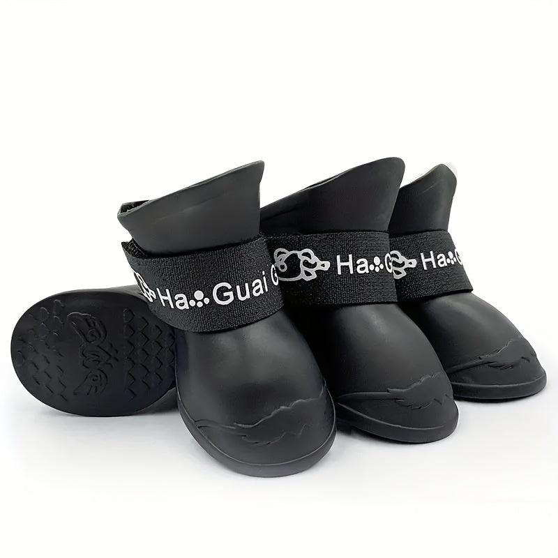 4pcs Rubber Pet Rain Boots Anti dirty Scratch Durable Shoes For Pet