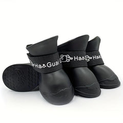 4pcs Rubber Pet Rain Boots Anti dirty Scratch Durable Shoes For Pet