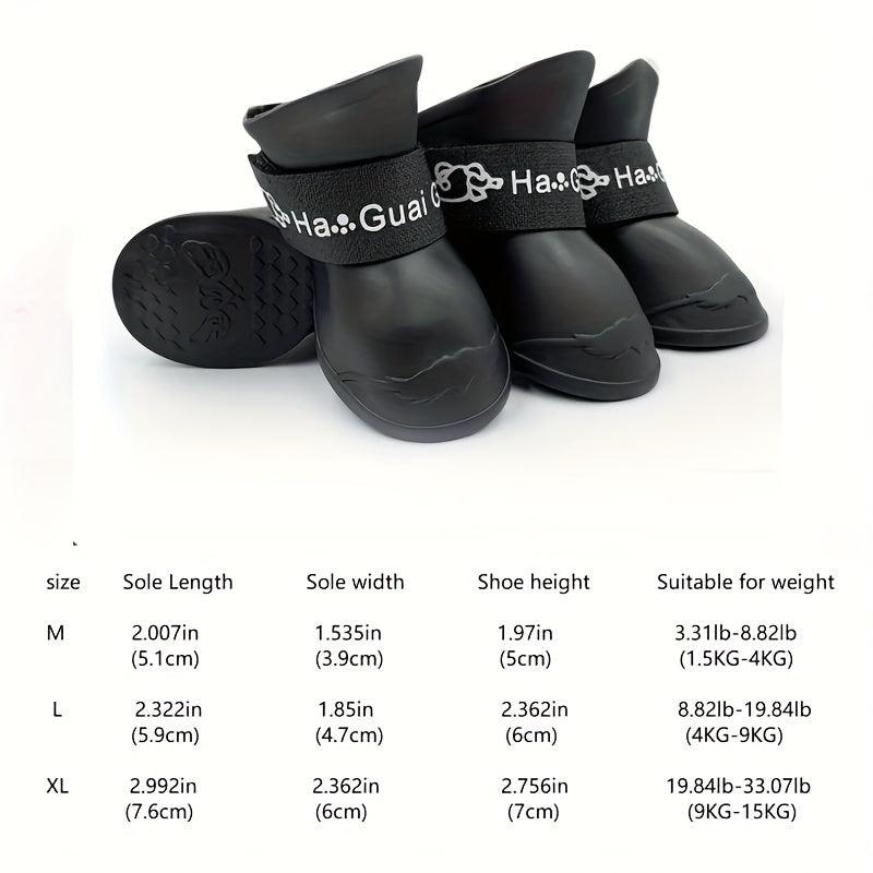 4pcs Rubber Pet Rain Boots Anti dirty Scratch Durable Shoes For Pet