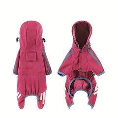 Yellow Dog Raincoats Waterproof Puppy Jacket Dog Hooded Jumpsuit