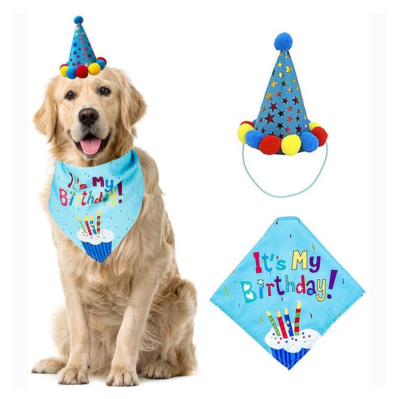 Dog Birthday Bandana Hat Scarf