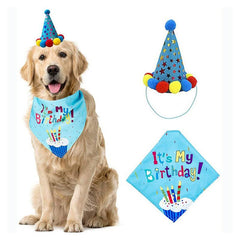 Dog Birthday Bandana Hat Scarf