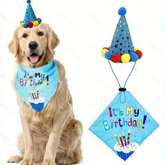 Dog Birthday Bandana Hat Scarf