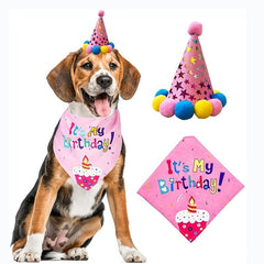 Dog Birthday Bandana Hat Scarf