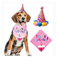 Dog Birthday Bandana Hat Scarf