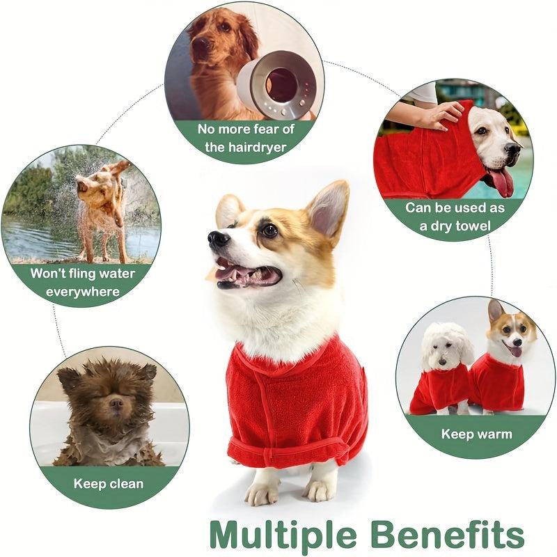 Pet Bathrobe Absorbs Water Cat Dog Bathrobe Towel Quick Drying