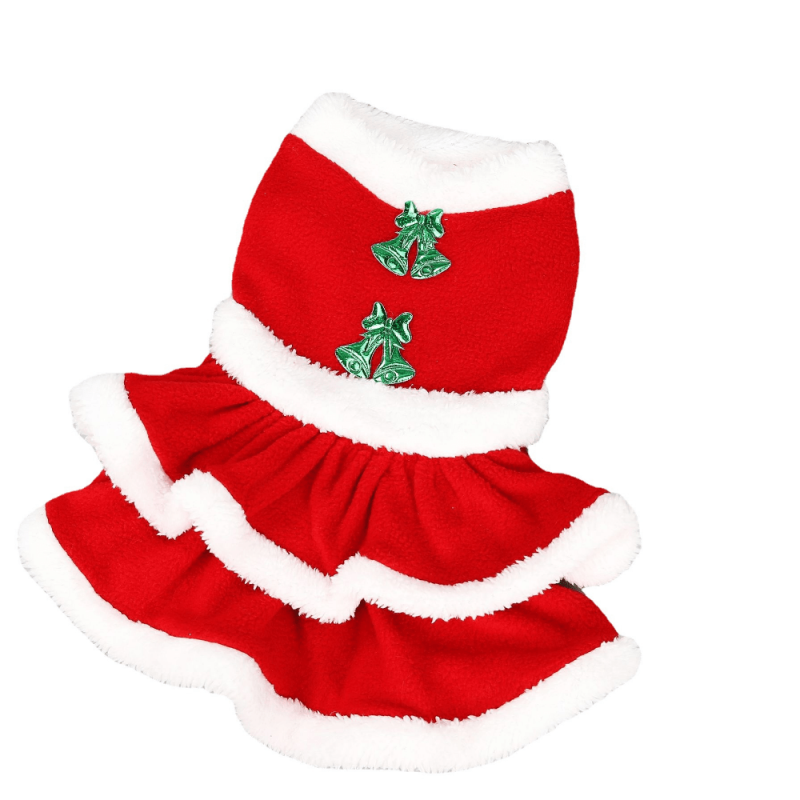 Christmas Plush Dog Dress & Santa Suit for Kittens & Puppies