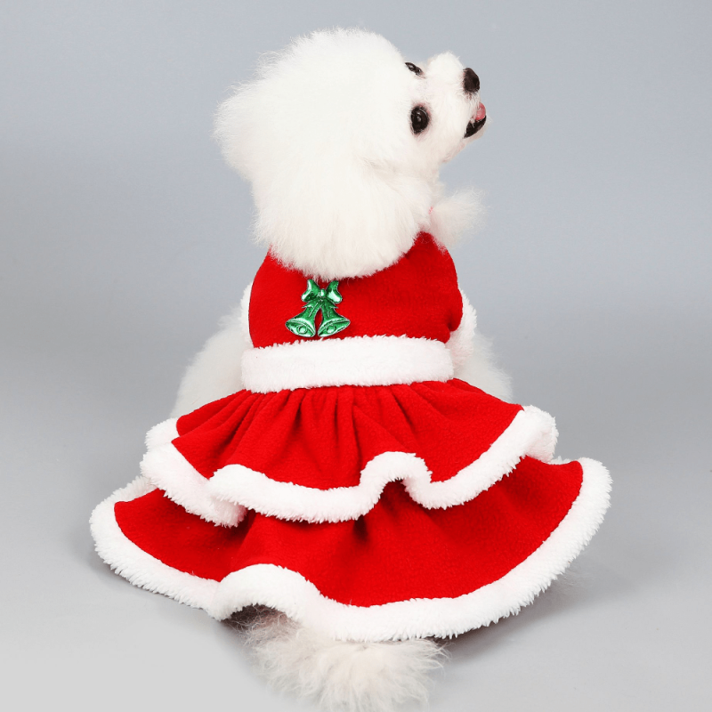 Christmas Plush Dog Dress & Santa Suit for Kittens & Puppies