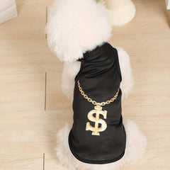 Pet Tank Top with Necklace Cat Graphic Print Clothes