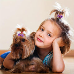 40pcs Mixed Style Pet Grooming Hair Bows with Rubber Bands