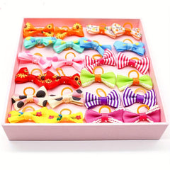 40pcs Mixed Style Pet Grooming Hair Bows with Rubber Bands