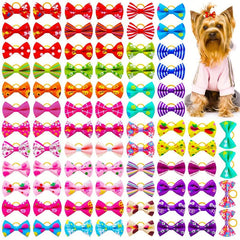 40pcs Mixed Style Pet Grooming Hair Bows with Rubber Bands