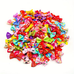 40pcs Mixed Style Pet Grooming Hair Bows with Rubber Bands