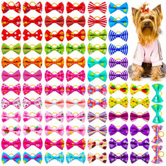 40pcs Mixed Style Pet Grooming Hair Bows with Rubber Bands