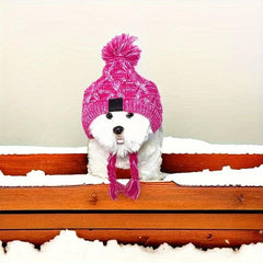Dog Warm Hats Knitted Puppy Cat Hats Polka Dot Pet Cap