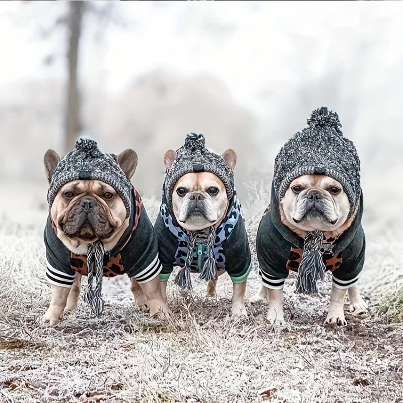 Dog Warm Hats Knitted Puppy Cat Hats Polka Dot Pet Cap