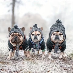 Dog Warm Hats Knitted Puppy Cat Hats Polka Dot Pet Cap