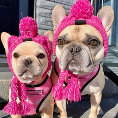 Dog Warm Hats Knitted Puppy Cat Hats Polka Dot Pet Cap