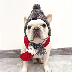 Dog Warm Hats Knitted Puppy Cat Hats Polka Dot Pet Cap