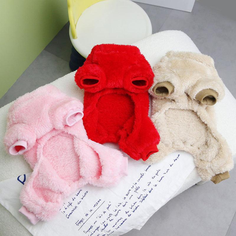 Pet Bear Dog Pajamas Winter Warm Dog Clothes For Small Dogs Costume