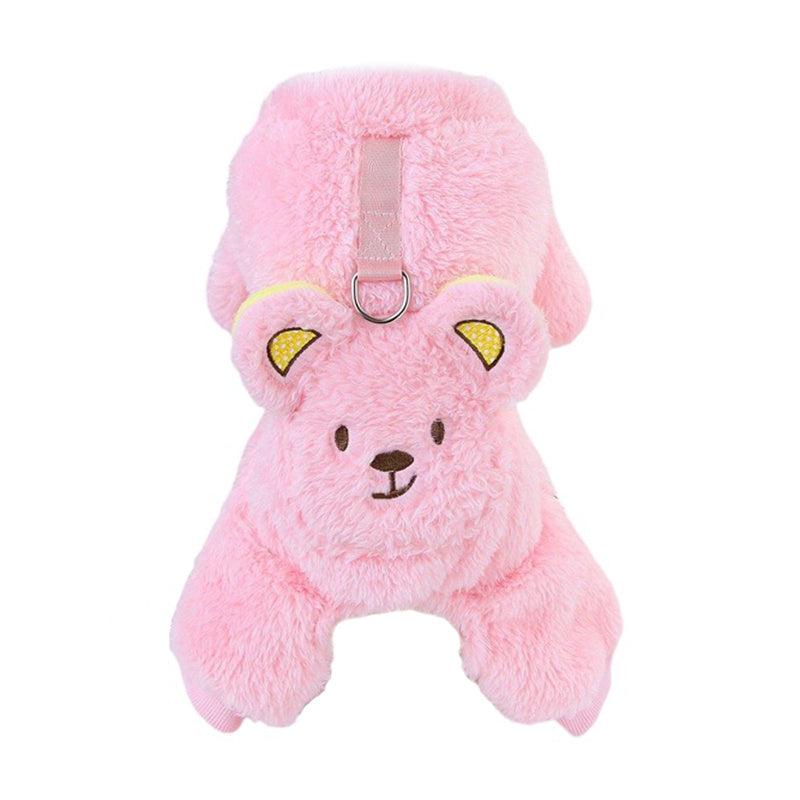 Pet Bear Dog Pajamas Winter Warm Dog Clothes For Small Dogs Costume