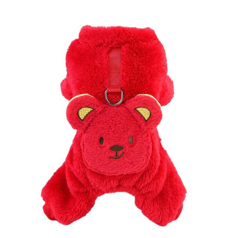 Pet Bear Dog Pajamas Winter Warm Dog Clothes For Small Dogs Costume