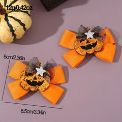 Halloween Pet Hair Clip Pumpkin Decor Dog Hairpin