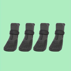 4pcs Soft Rubber Dog Shoes Breathable Comfortable Dog Foot Covers