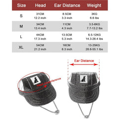 Dog Canvas Baseball Cap with Ear Holes for Large Dogs