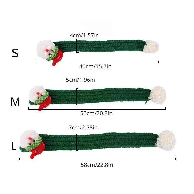 Christmas Pet Striped Knitted Scarf for Dogs Cats