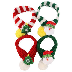 Christmas Pet Striped Knitted Scarf for Dogs Cats