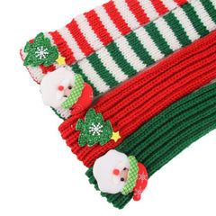 Christmas Pet Striped Knitted Scarf for Dogs Cats