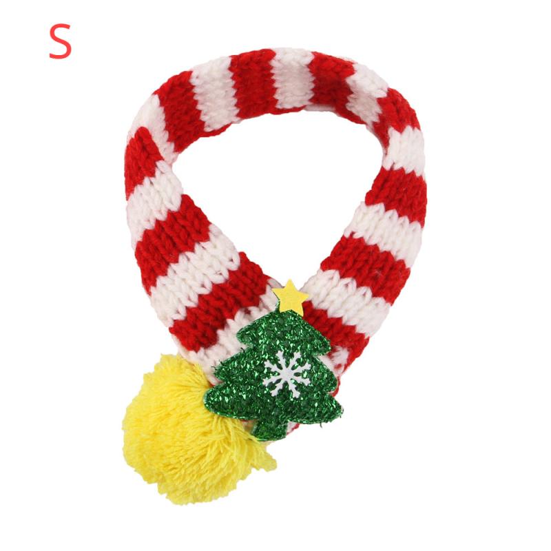 Christmas Pet Striped Knitted Scarf for Dogs Cats