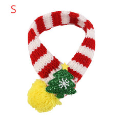 Christmas Pet Striped Knitted Scarf for Dogs Cats